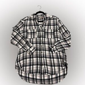 Pilcro Hadley Black and White Plaid Blouse Sz XS